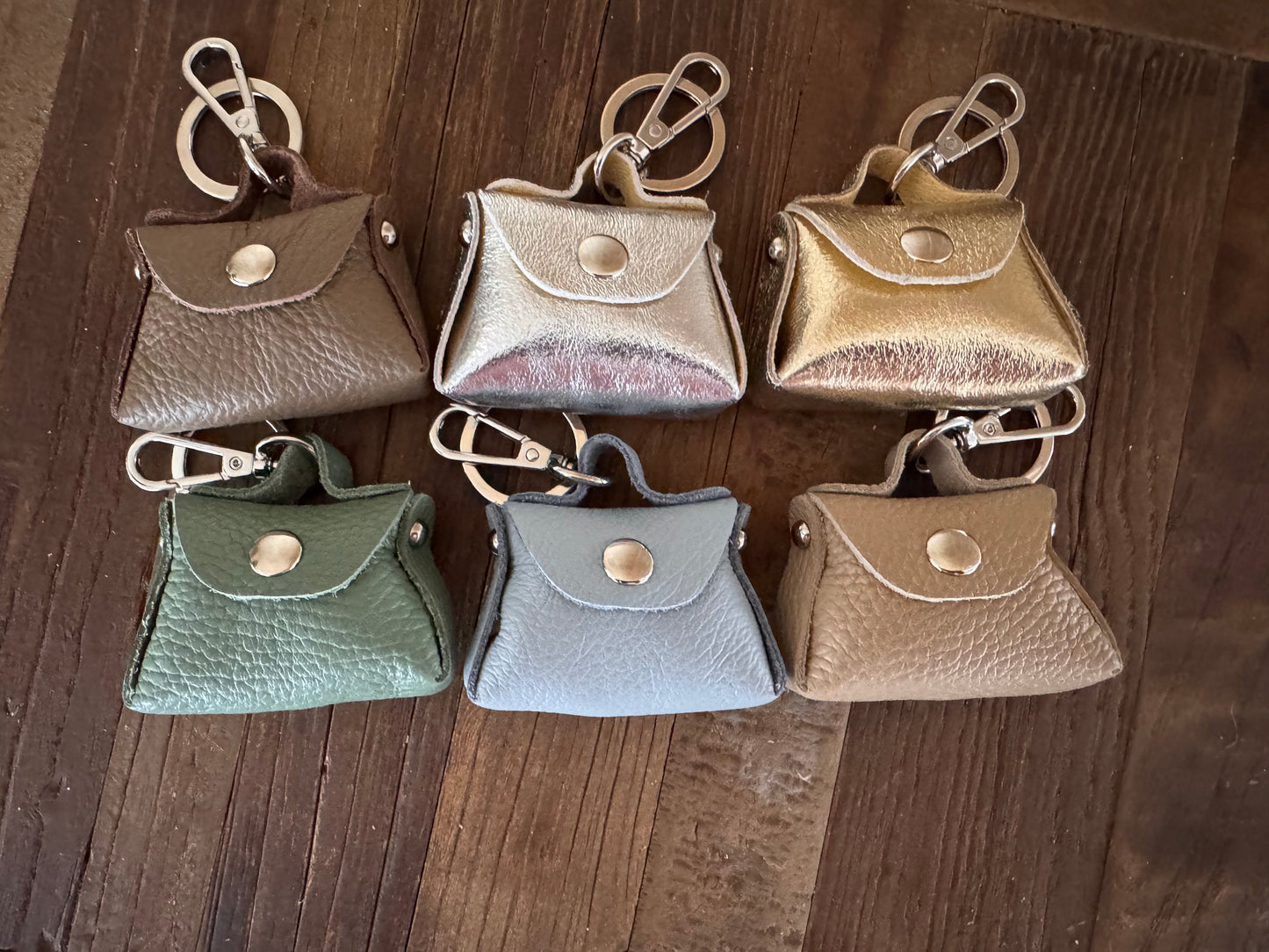 Charm / sleutelhanger tasje taupe/bruin