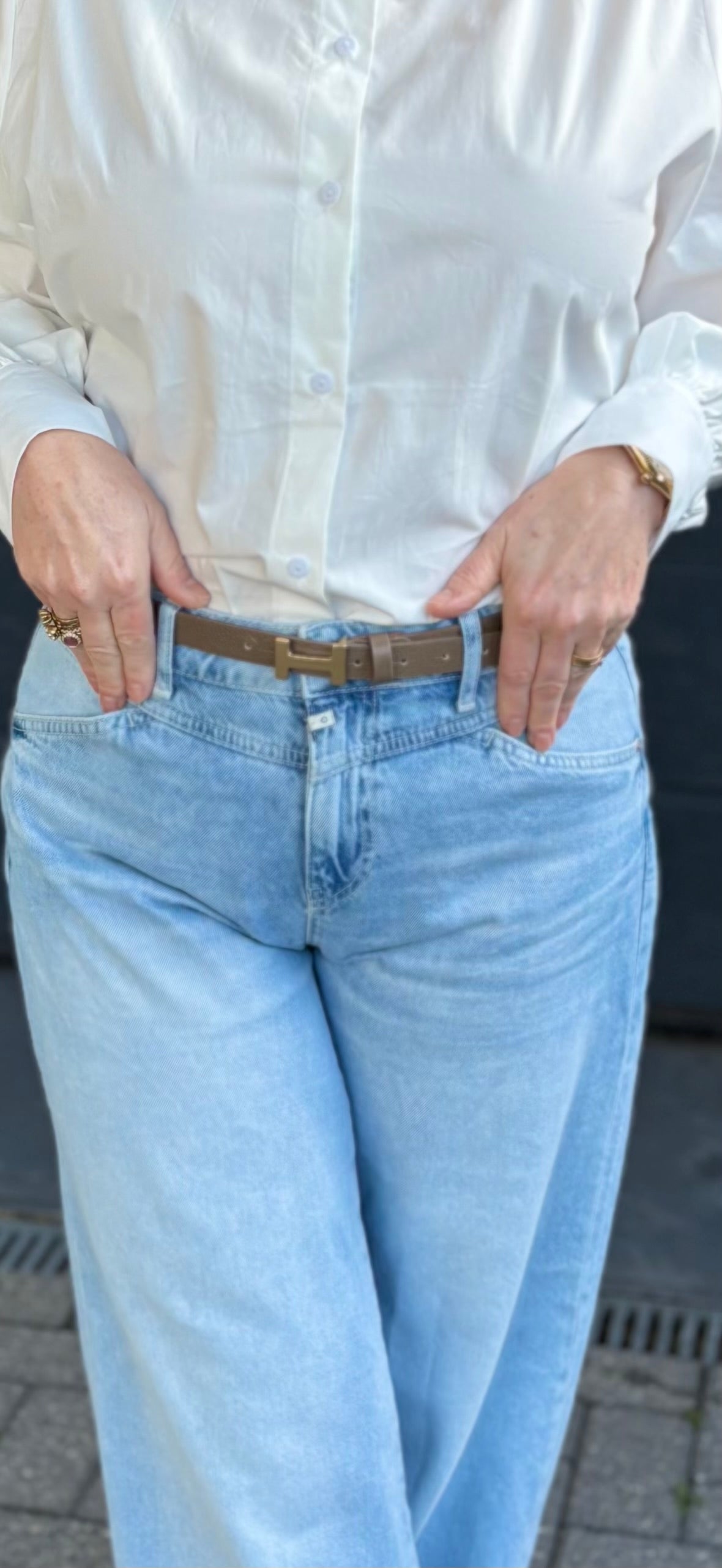 Riem met gesp echt leder