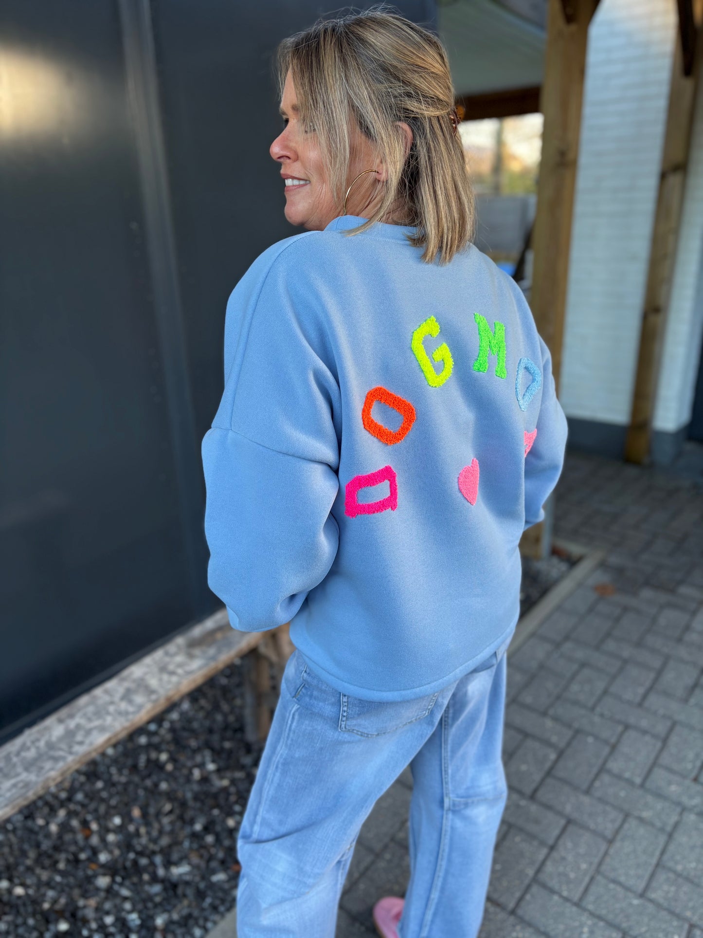 Sweater DOG MOM blauw