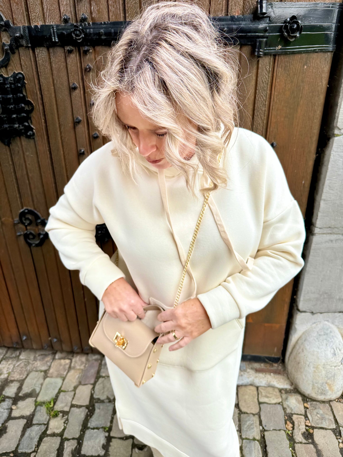 Tasje klein model met ketting crème