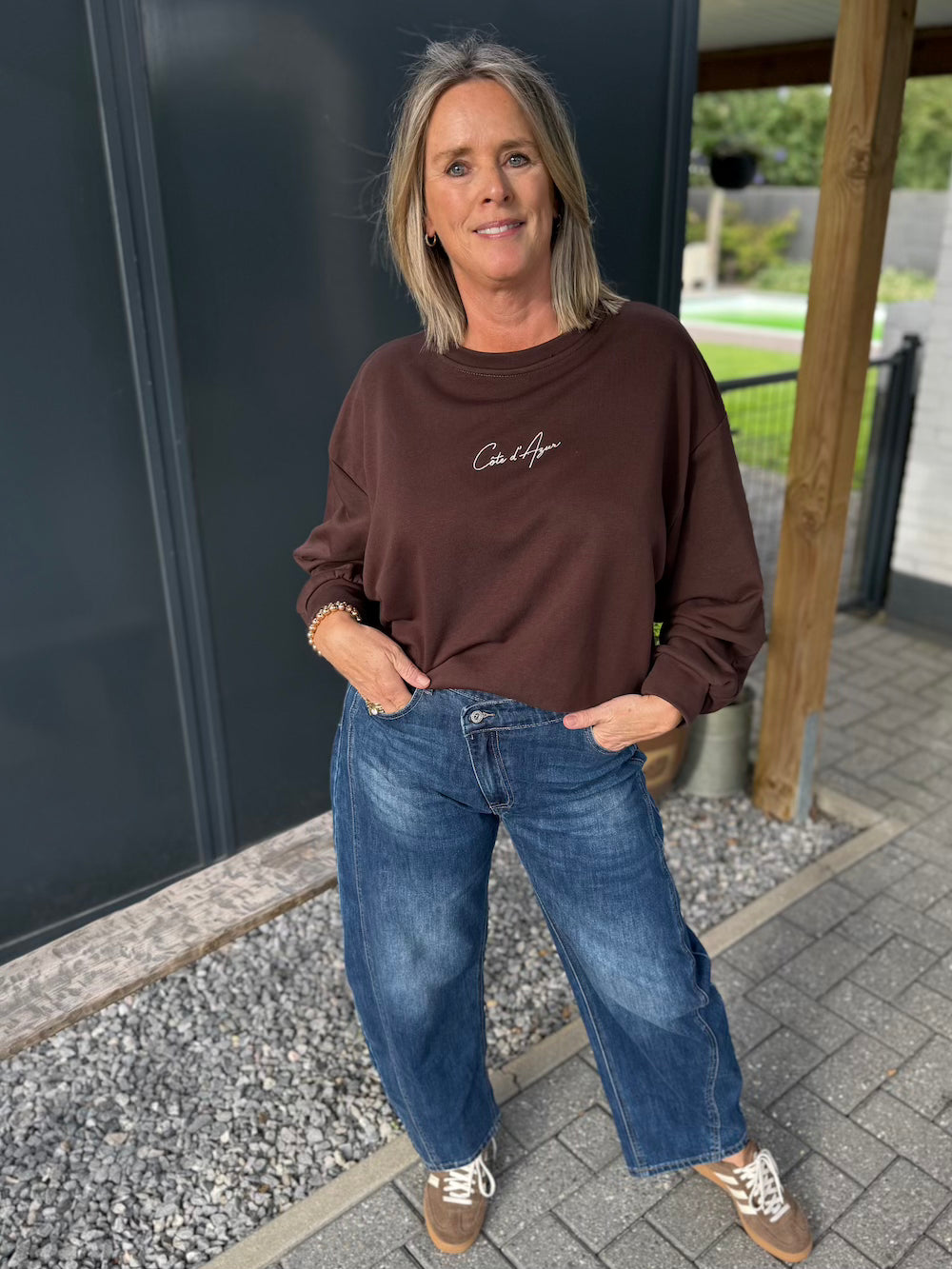 sweater cote azur bruin
