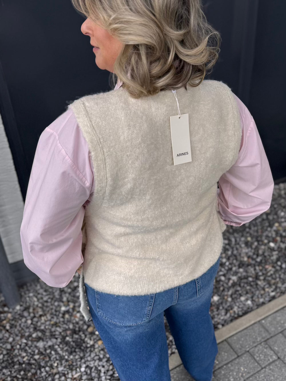 Spencer met striklintjes creme