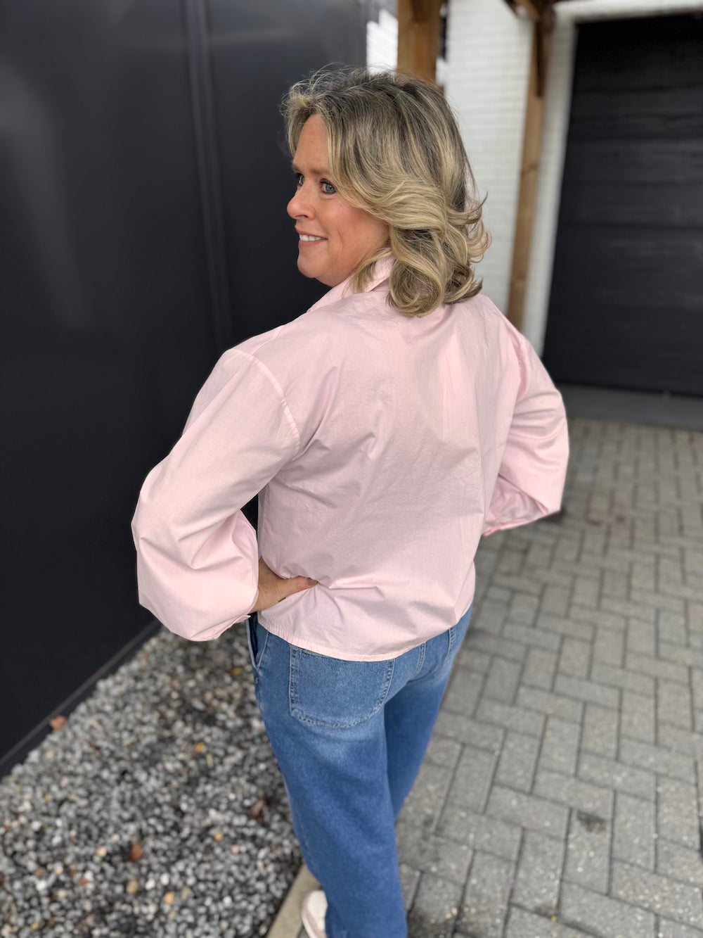 Blouse katoen roze