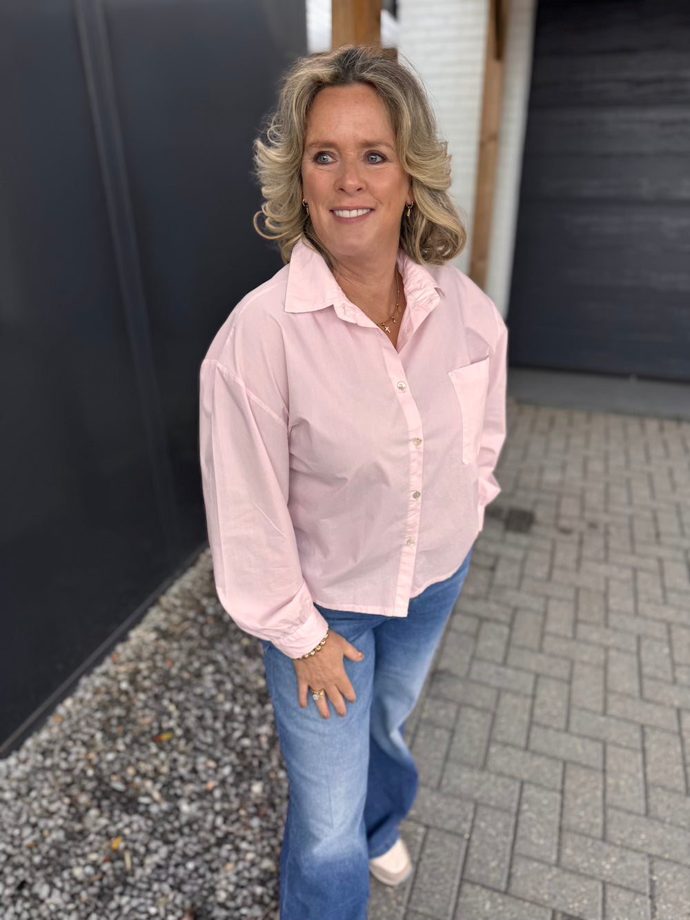Blouse katoen roze