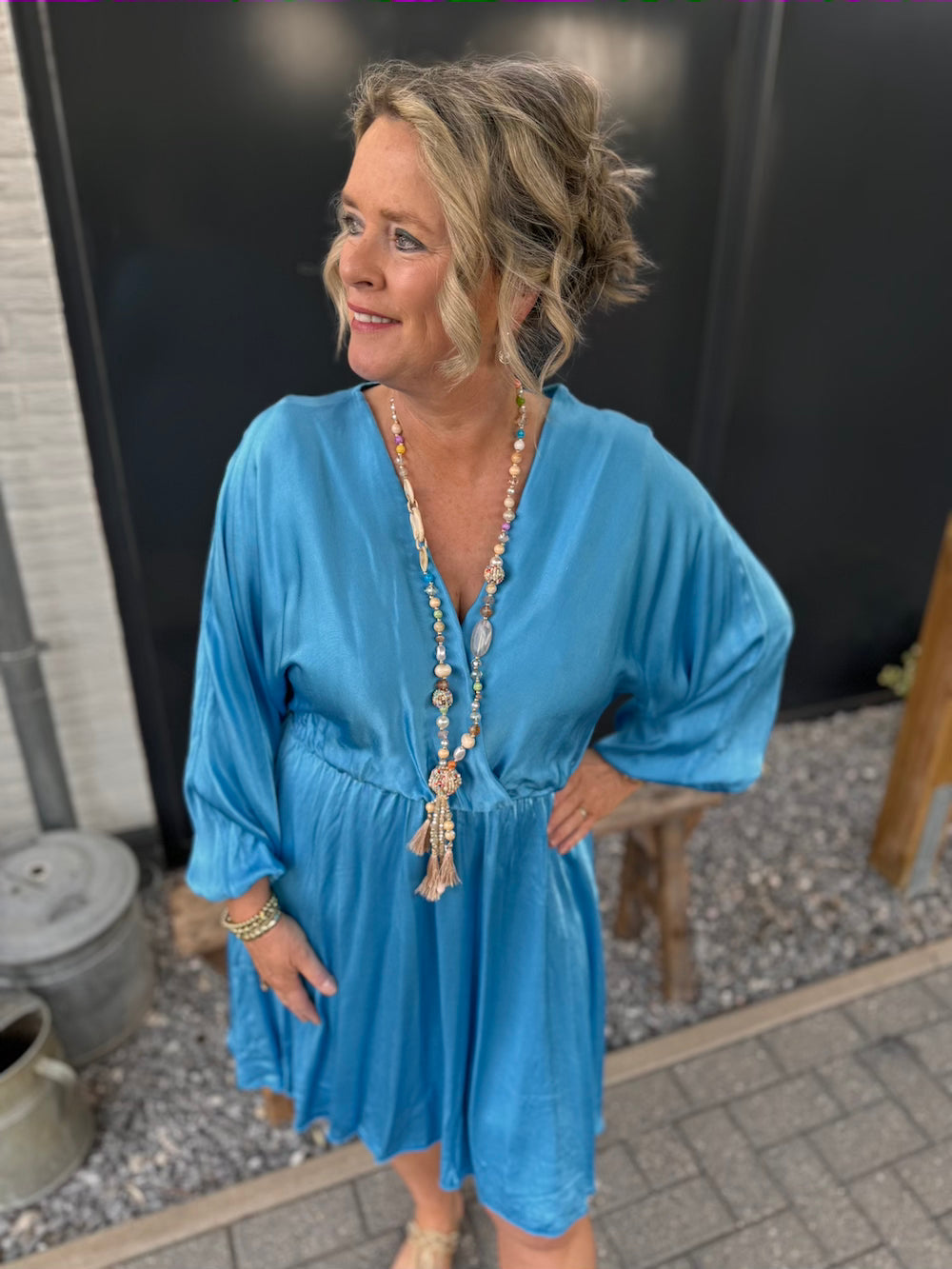 Jurk viscose blauw