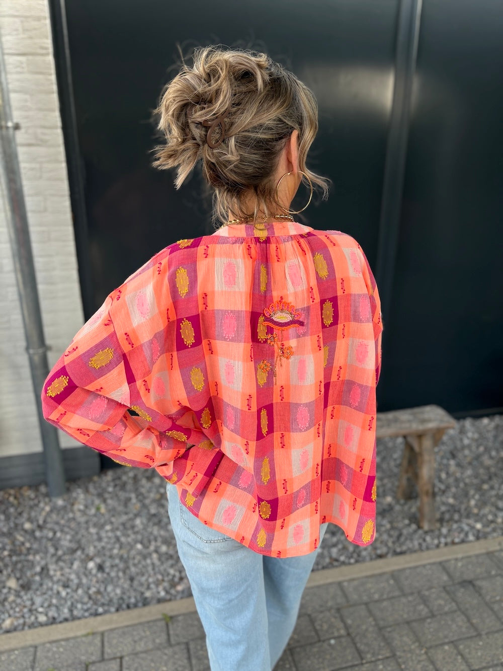 Tuniek blouse met kraaltjes