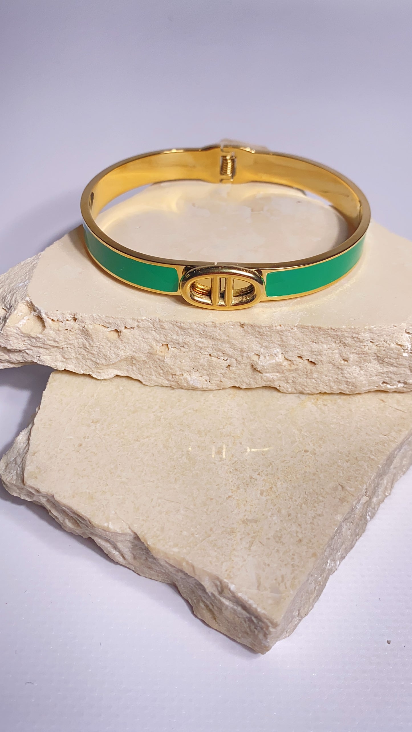 armband designer style groen stainless