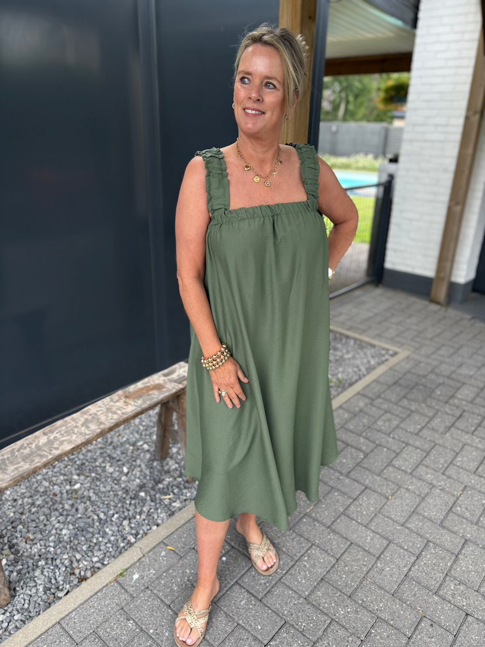 Jurk met striklint groen
