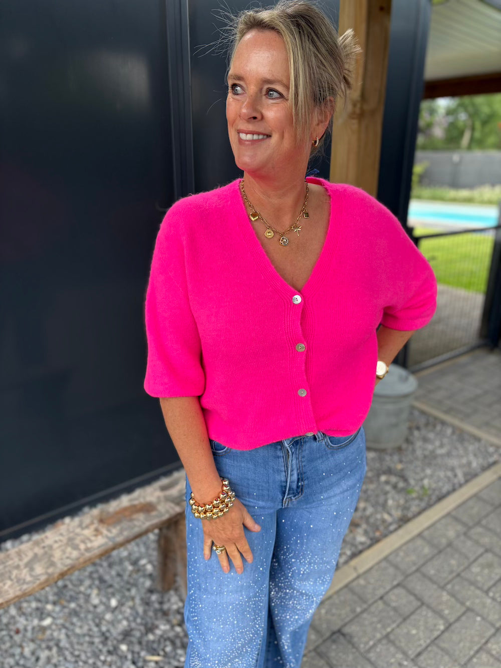 vestje alpaca hotpink