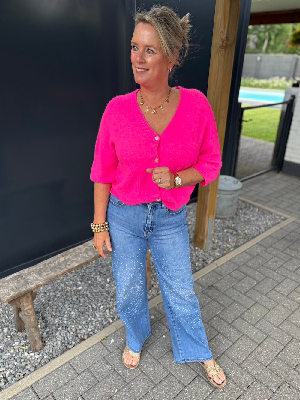 Vestje alpaca hotpink