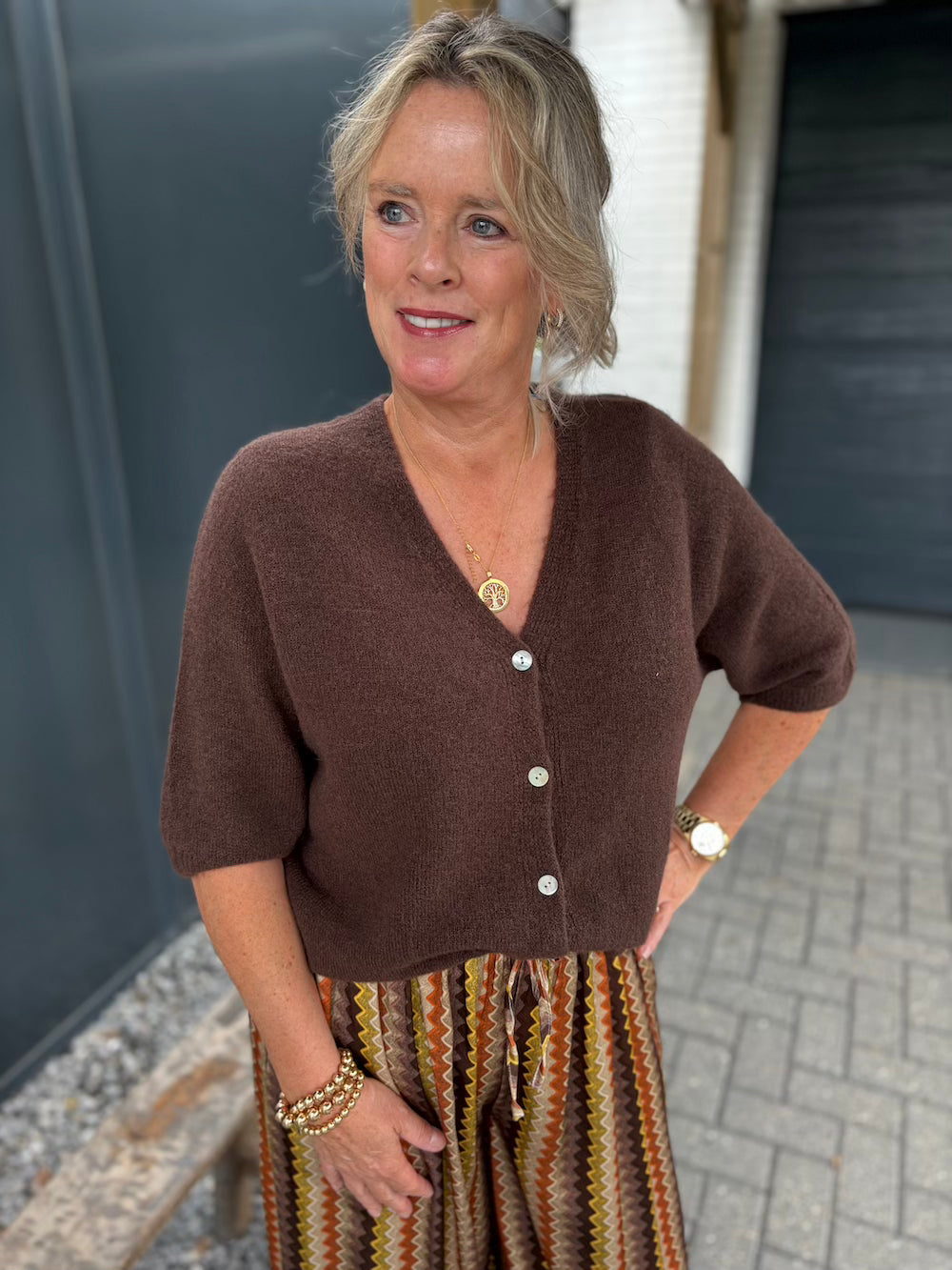 vestje alpaca bruin