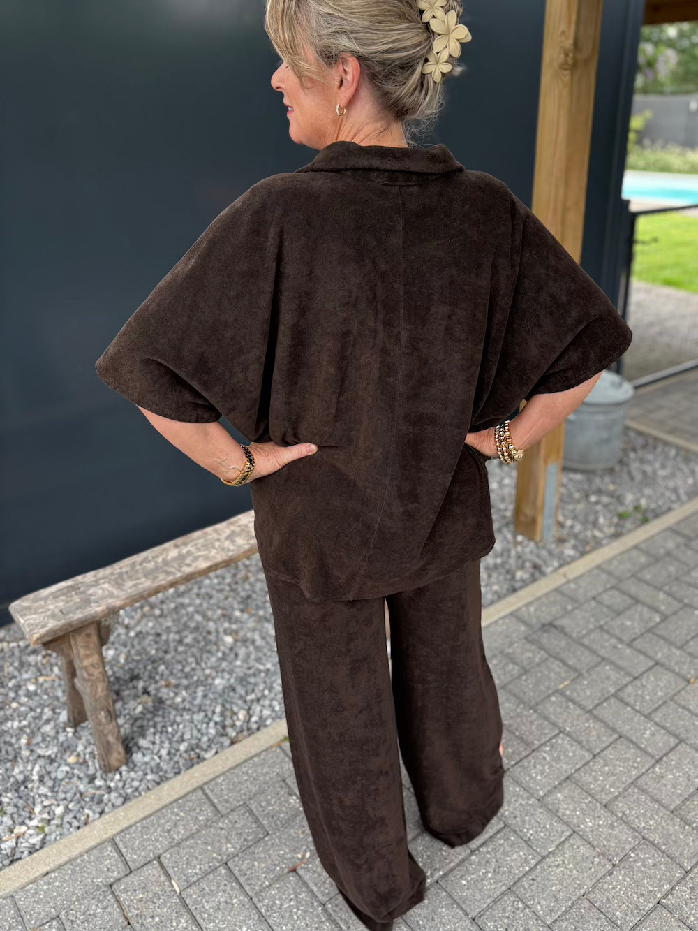 Set badstof bruin