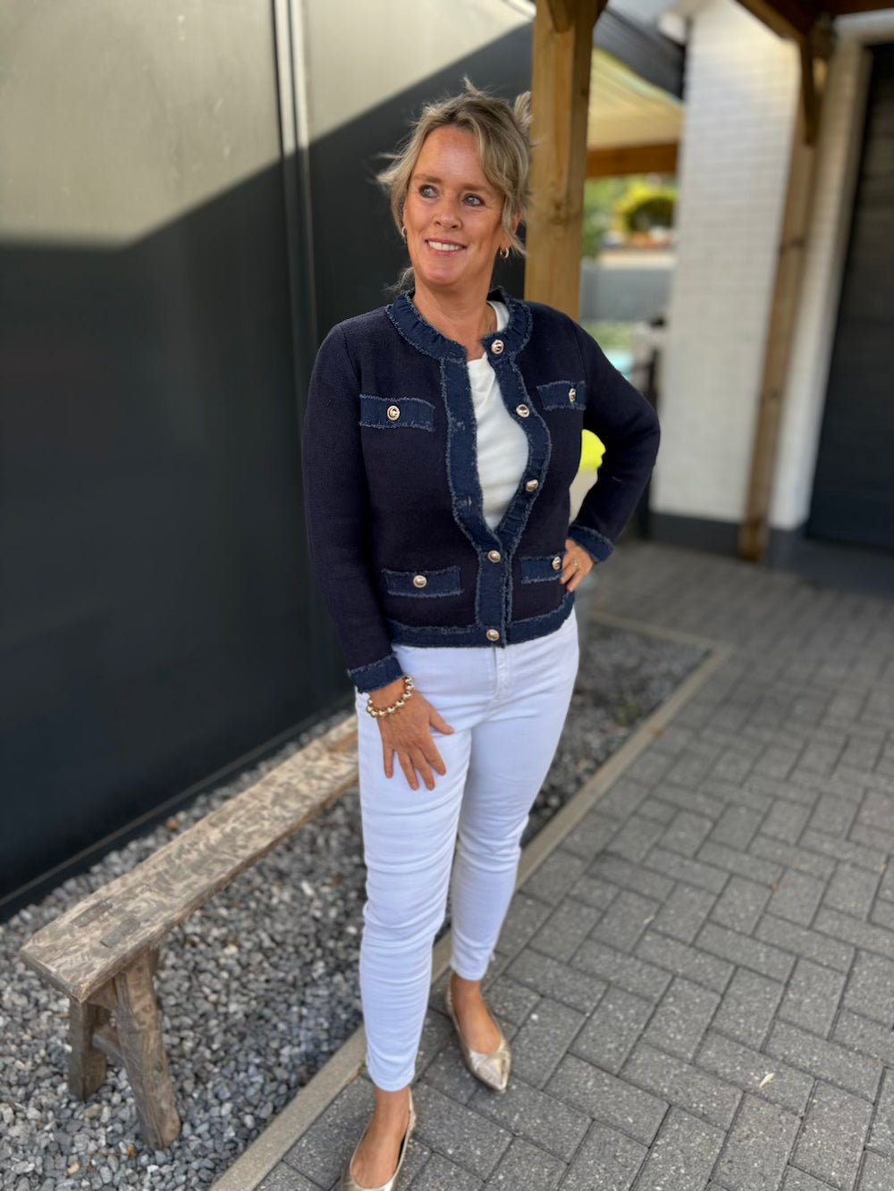 Vestje designer stijl donkerblauw