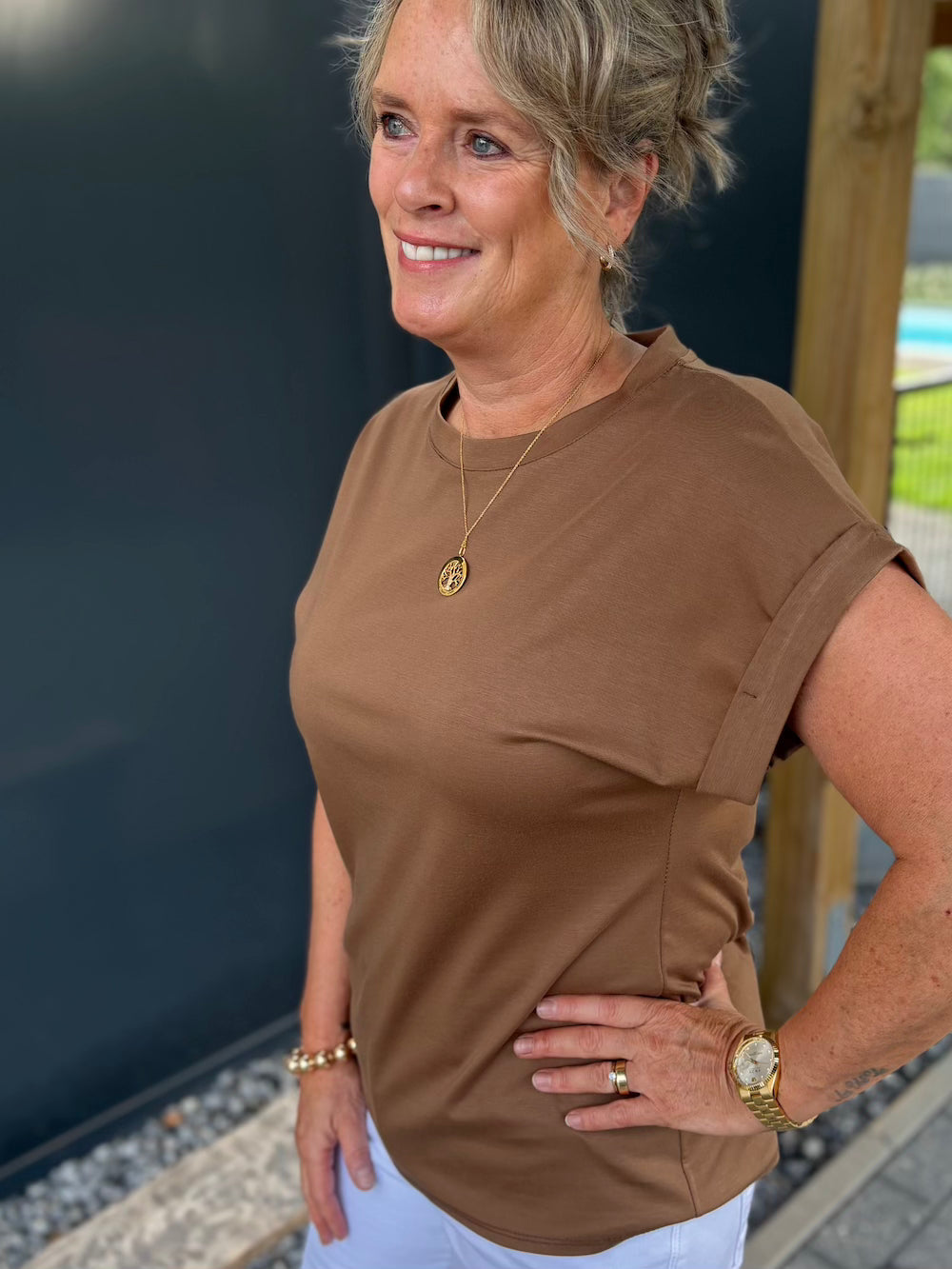 Basic shirt camel
