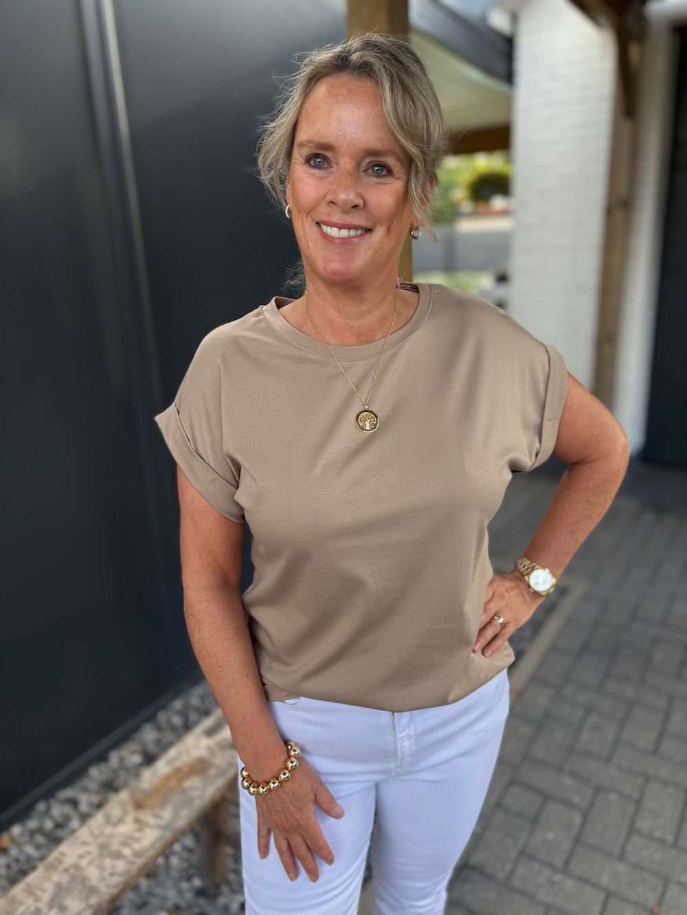 Basic shirt taupe