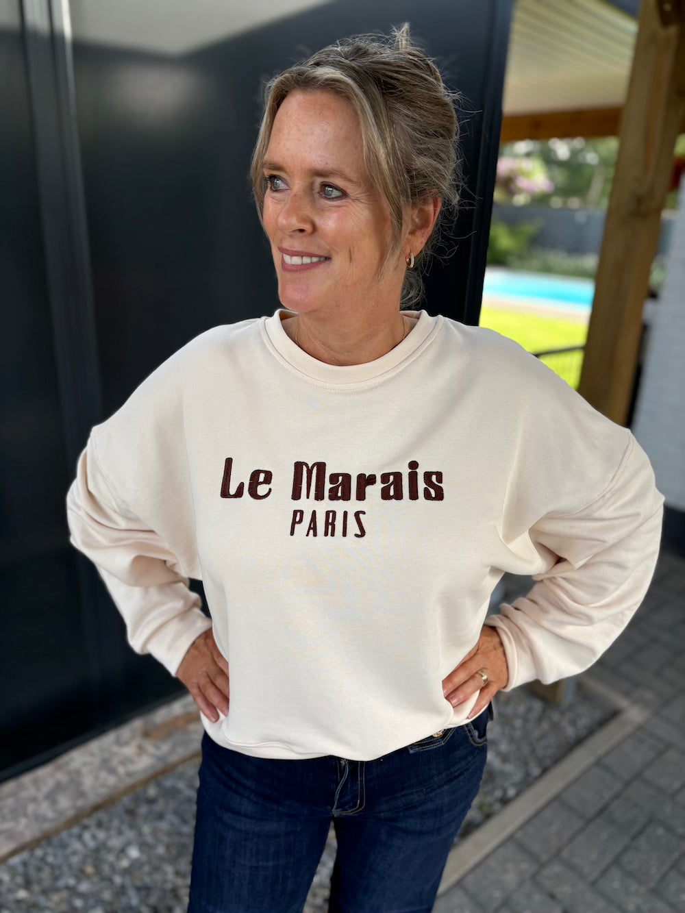 Trui le marais creme