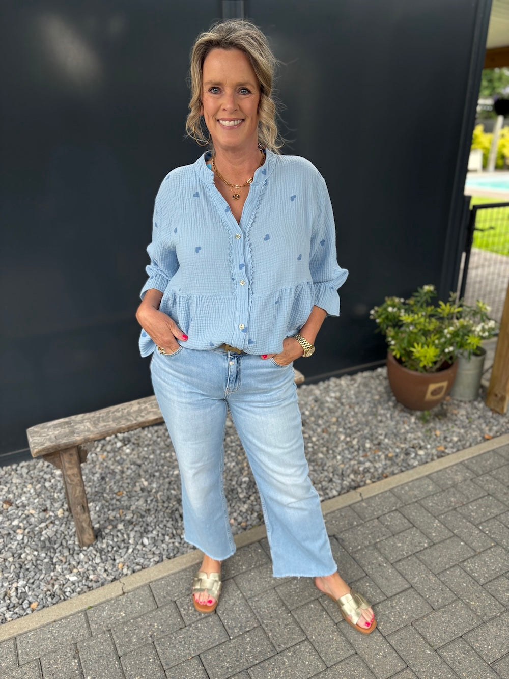 Blouse tetra met hartjes patroon
