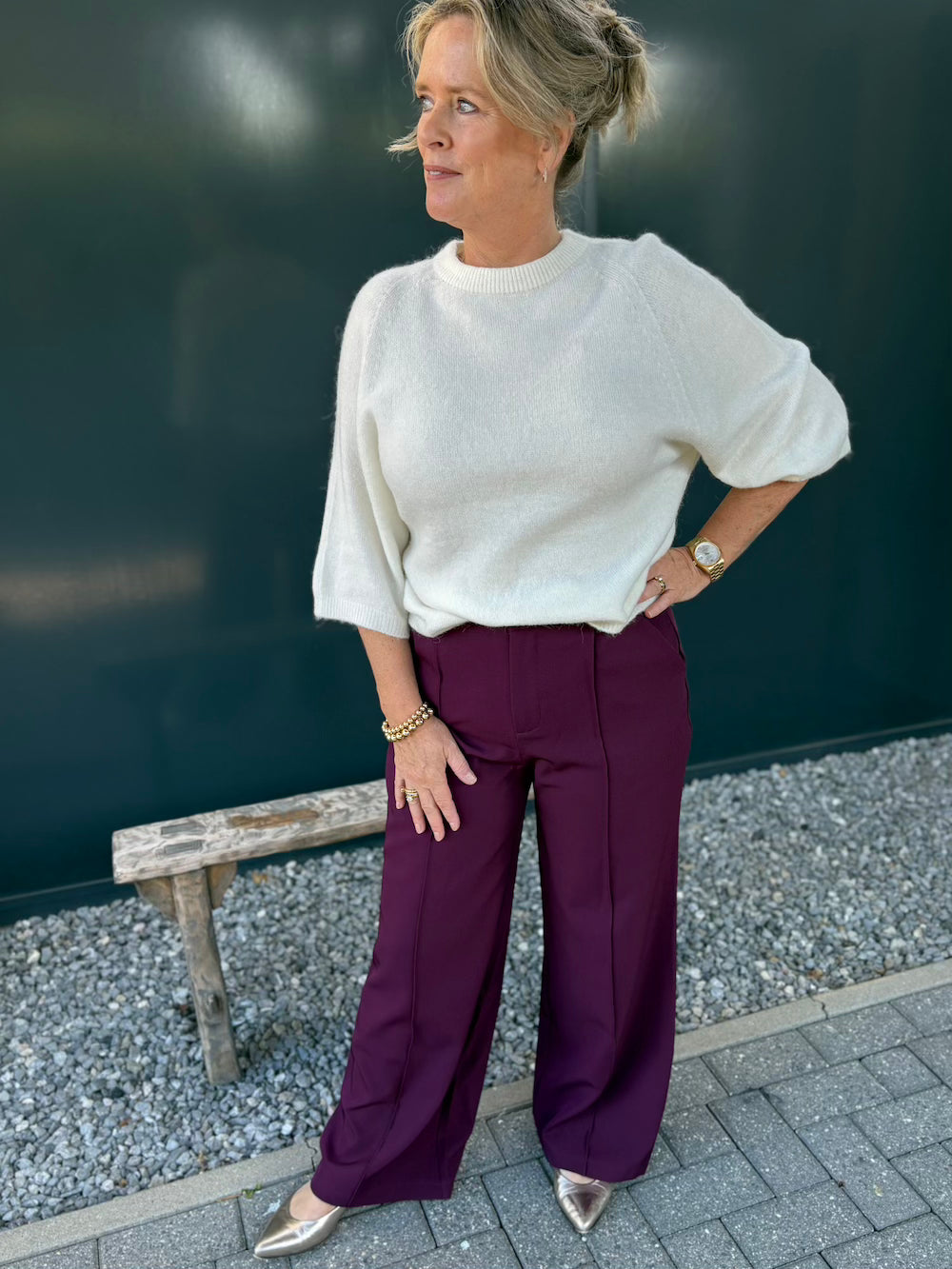 Pantalon bordeaux/ pruimkleur