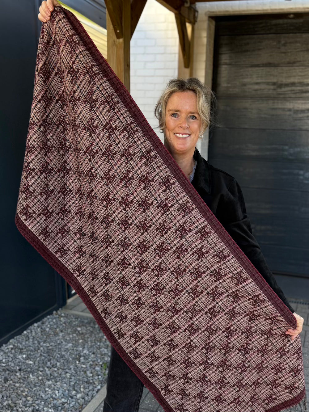 Designer style sjaal bordeaux
