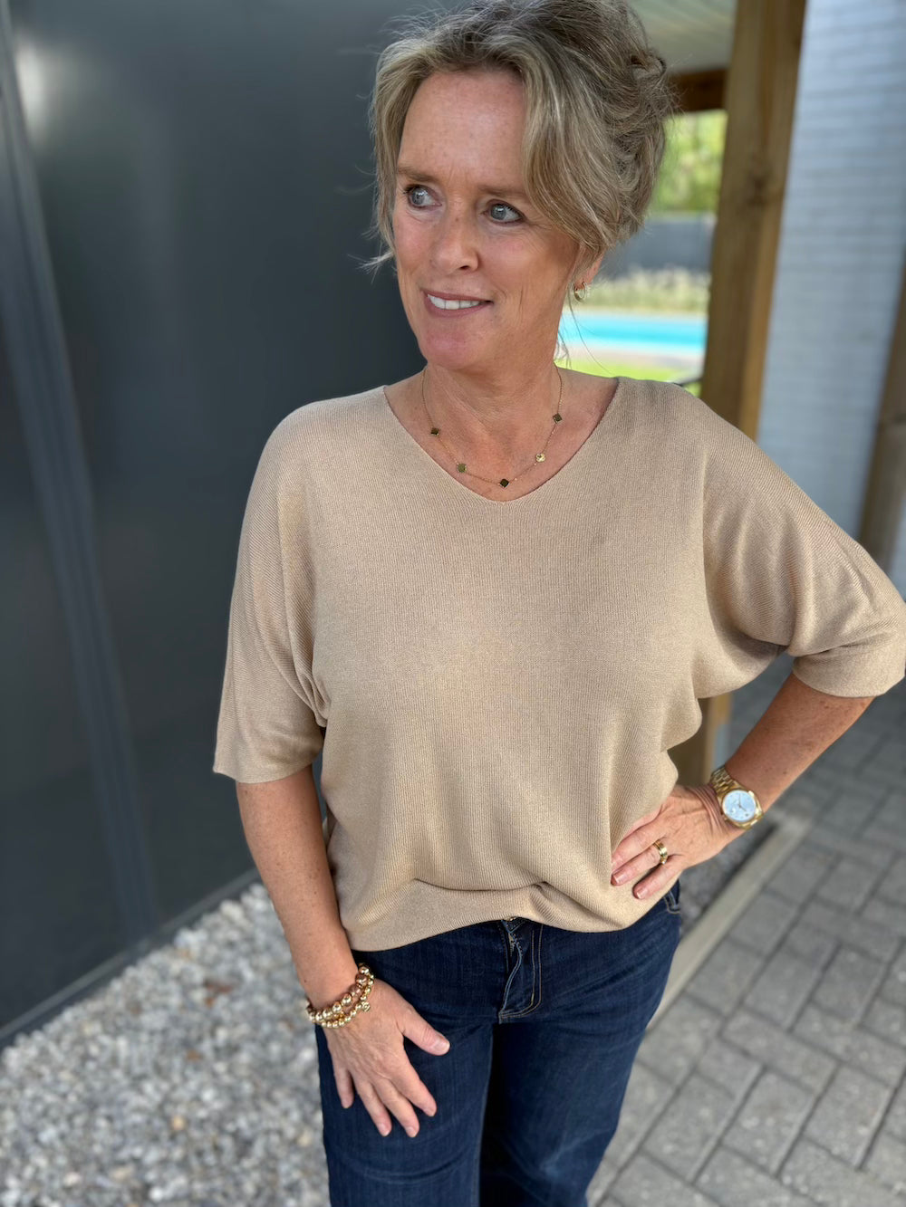 Basic truitje beige