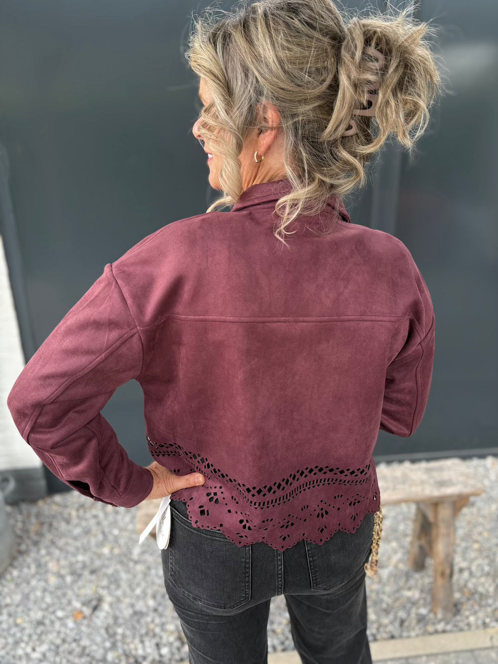 Jasje suedine bordeaux