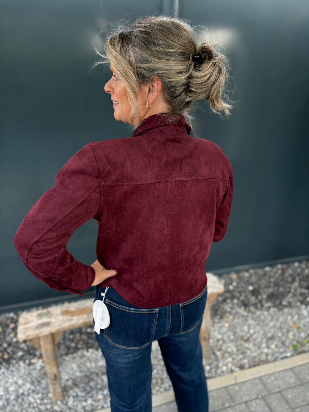 Jasje suedine bordeaux