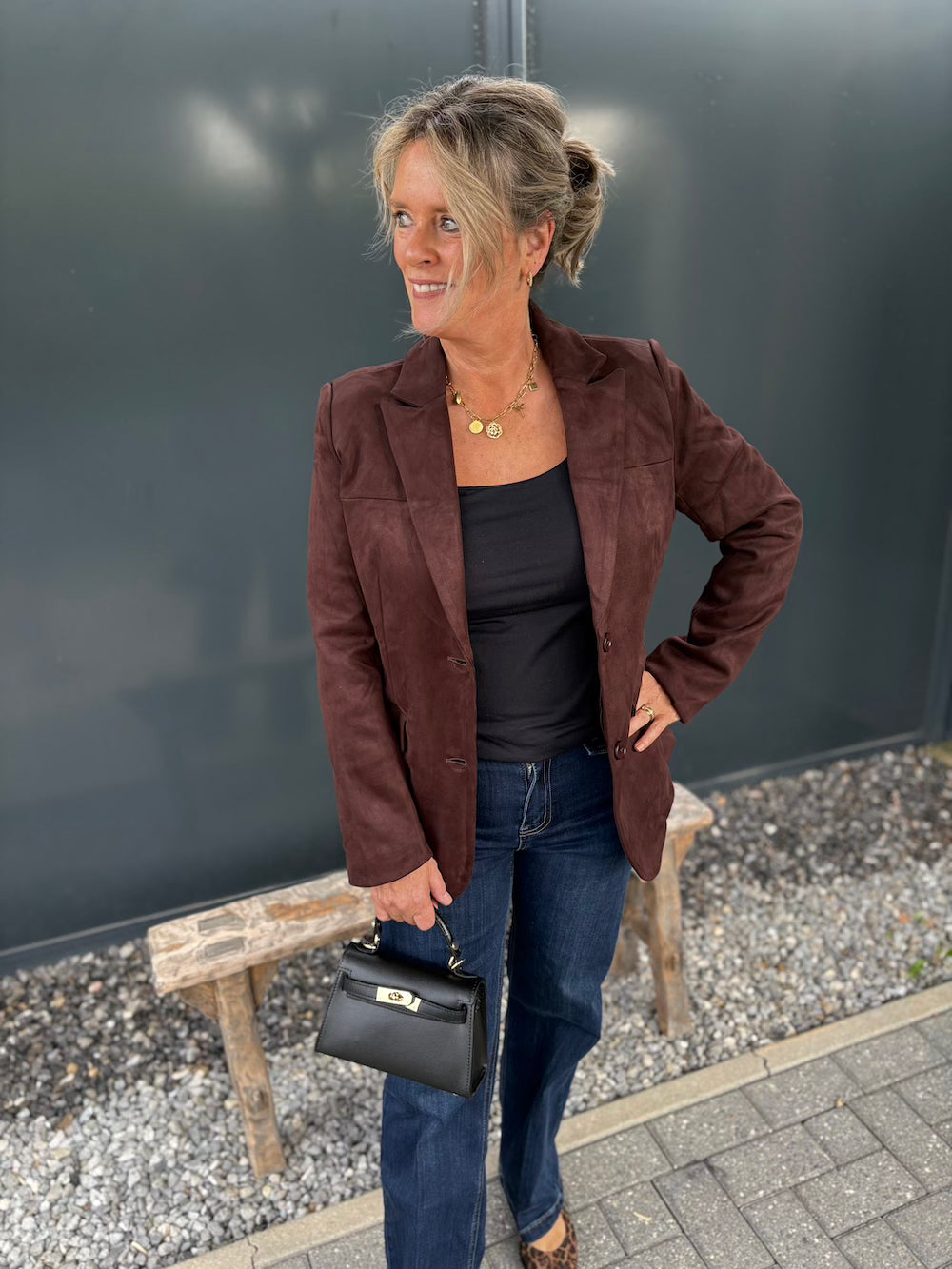 Blazer suedine bruin