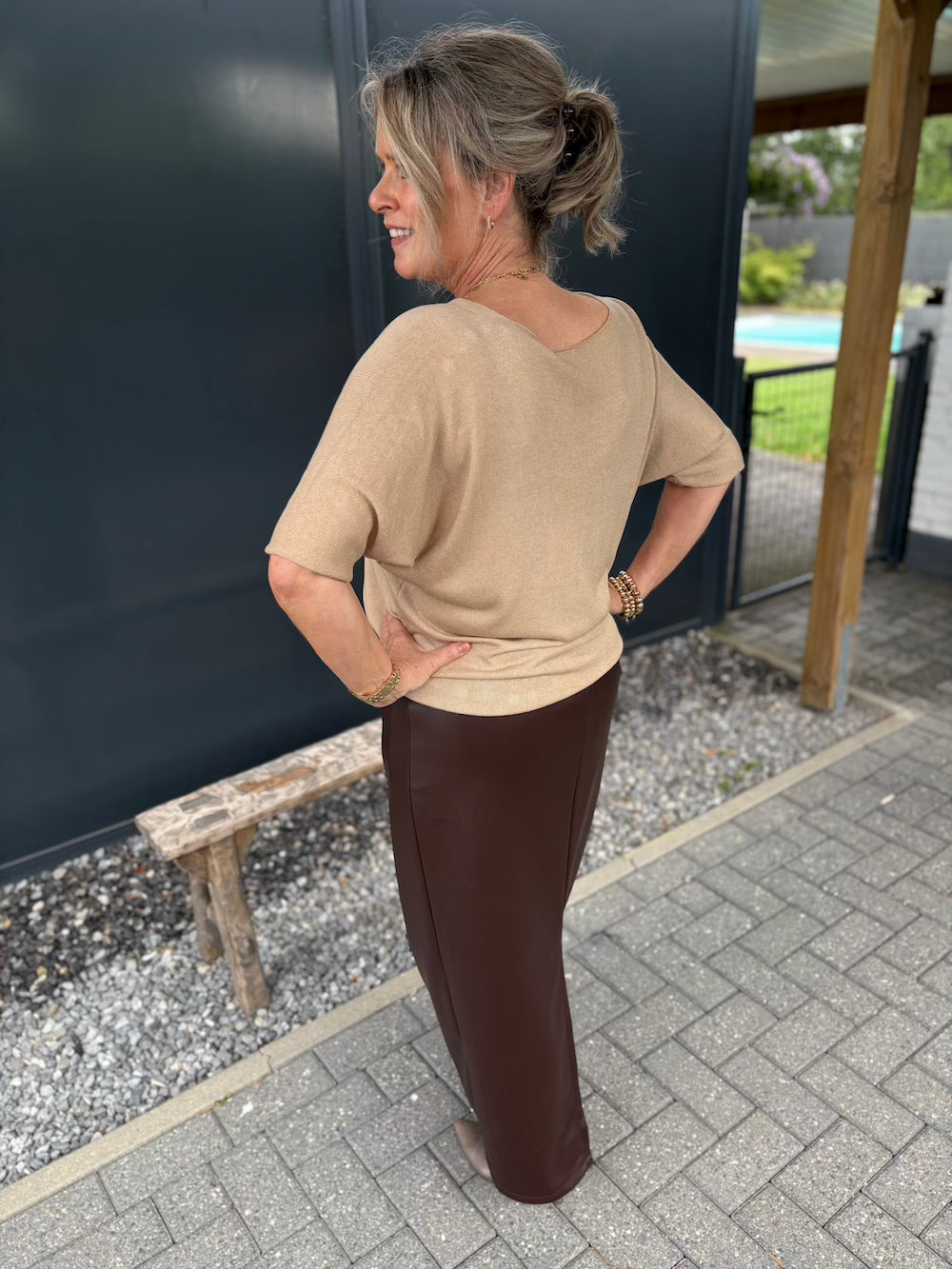 Rok vegan leather bruin
