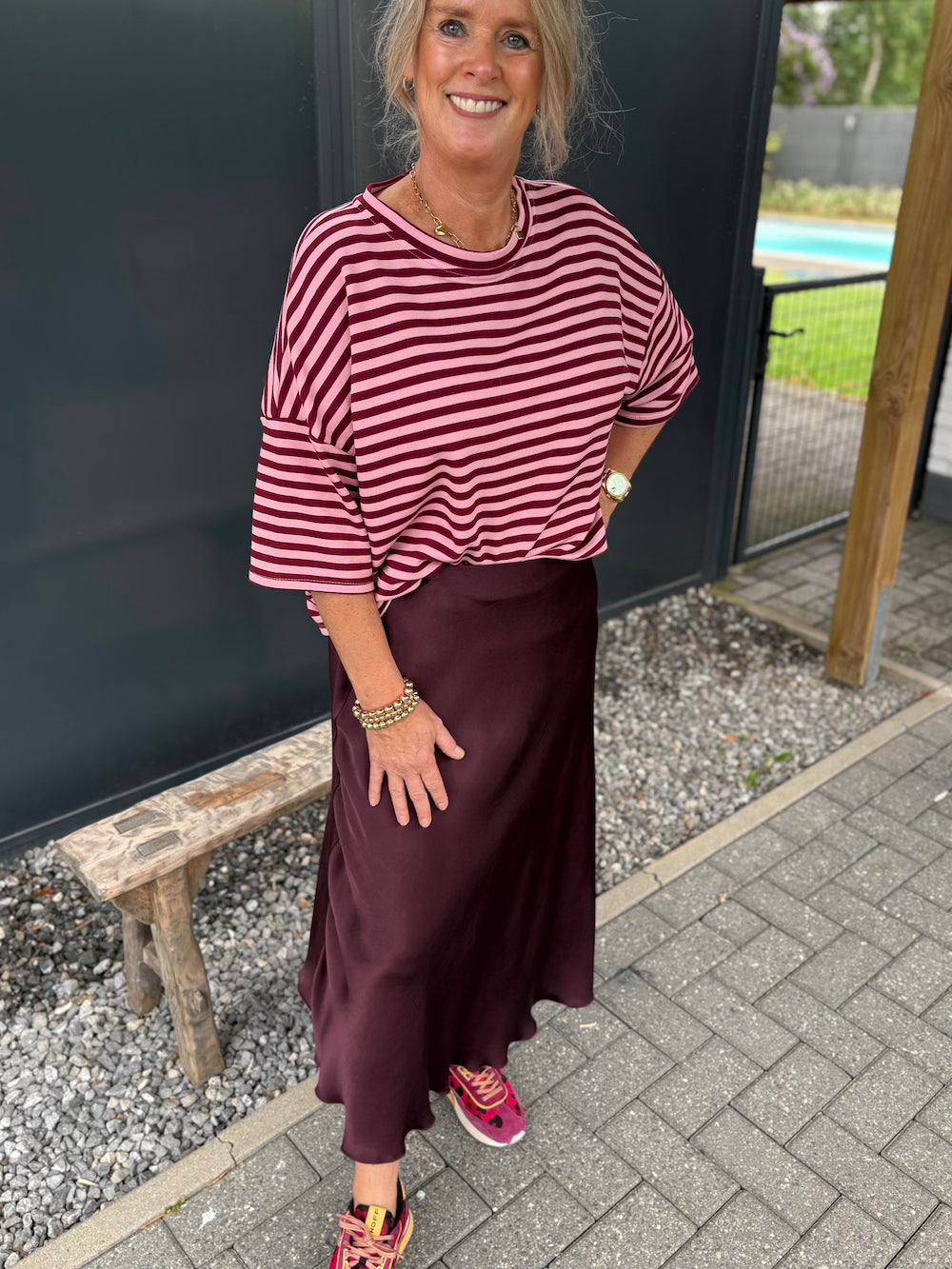 Rok viscose bordeaux