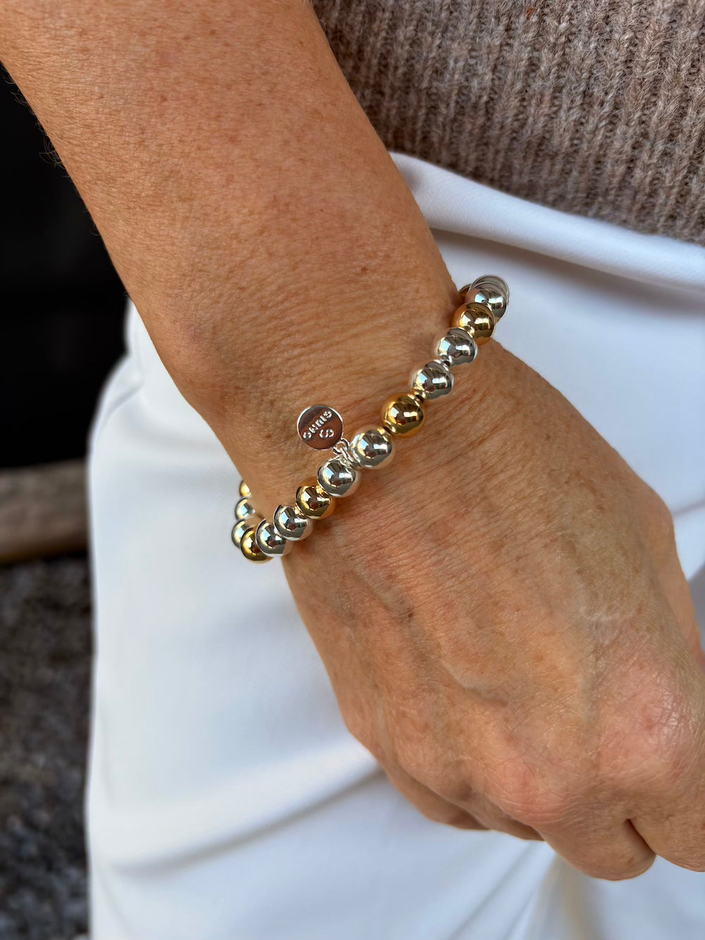 Armband met bolletjes zilver en goud