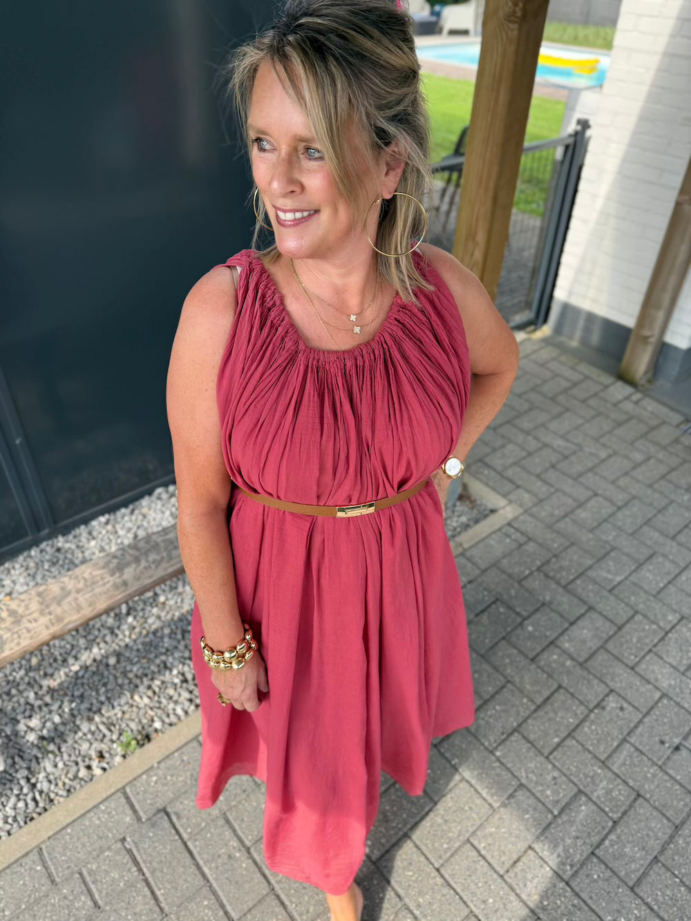 godinnen jurk marine bordeaux