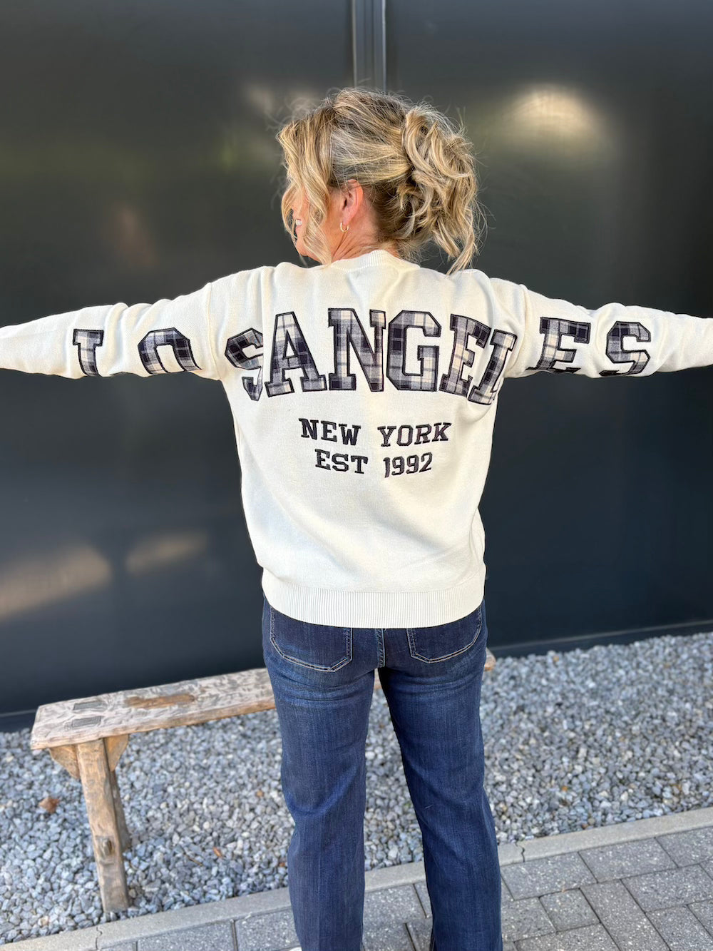 Trui Los Angeles blauwe print