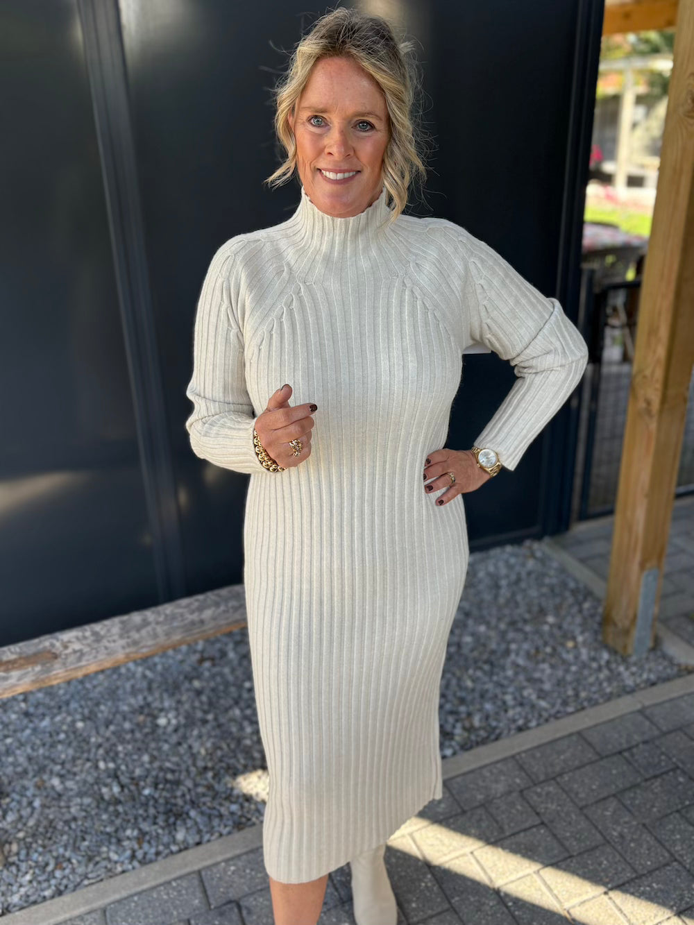 Midi dress beige