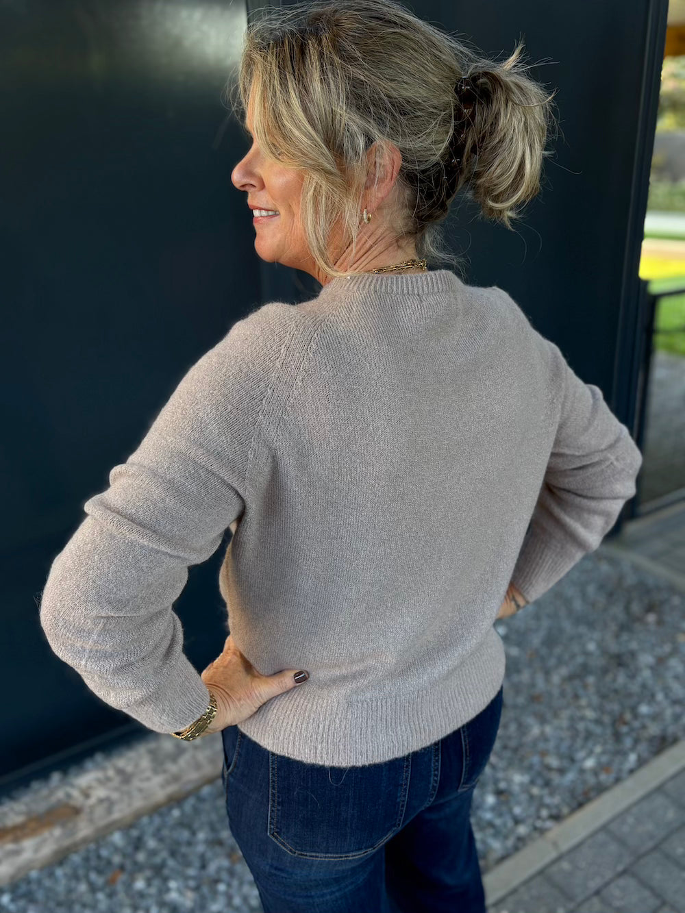 Alpaca trui taupe