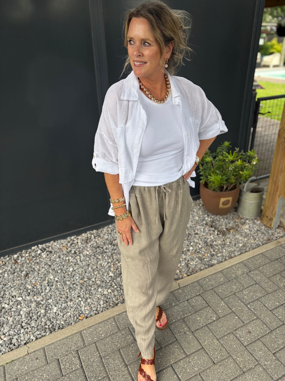 Linnen blouse wit