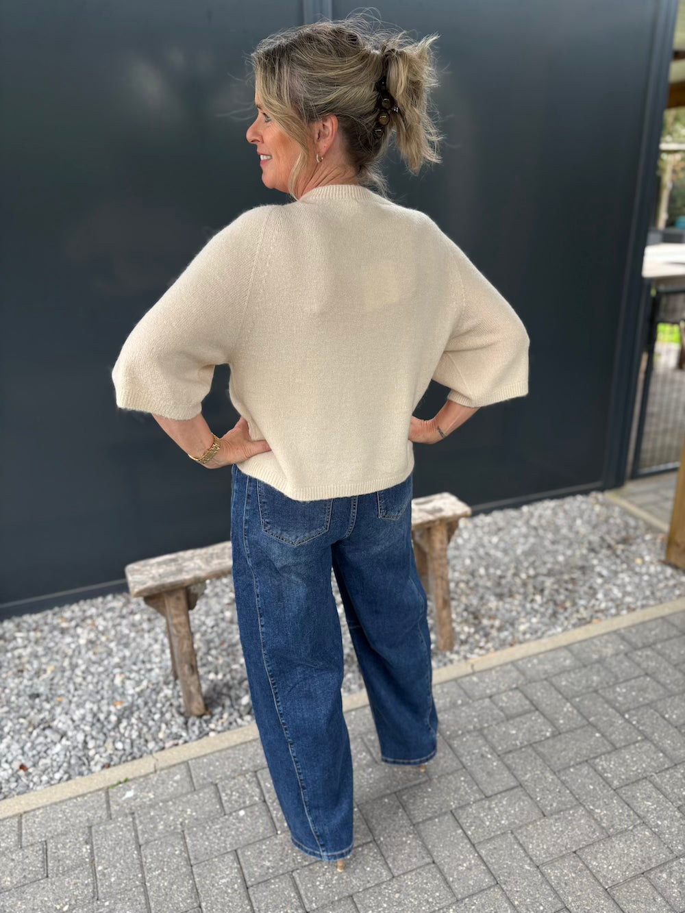 Truitje alpaca wijde mouw beige