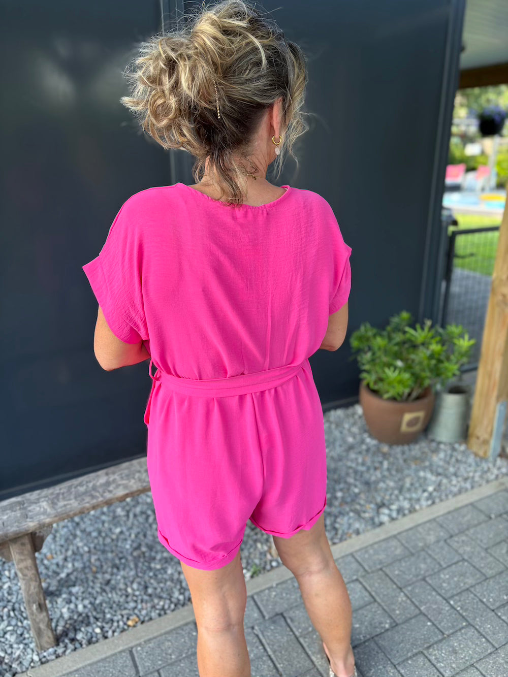 Playsuit azzurro fuchsia