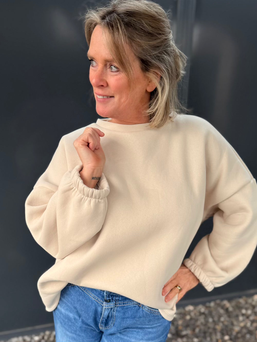 Sweater DOG MOM beige roze