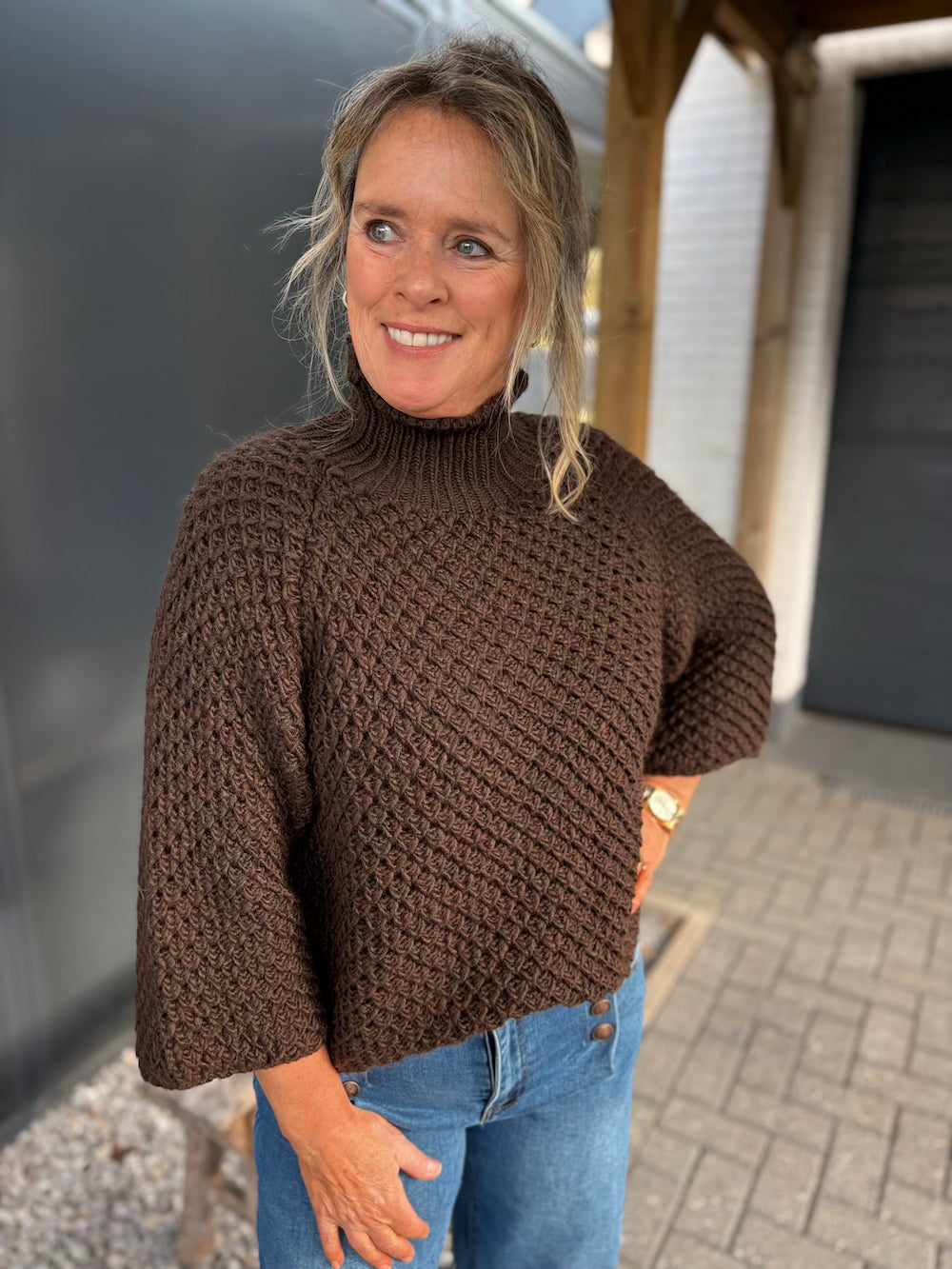 Trui grofgebreid chocolate