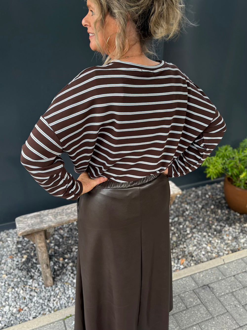 Longsleeve dun gestreept blauw