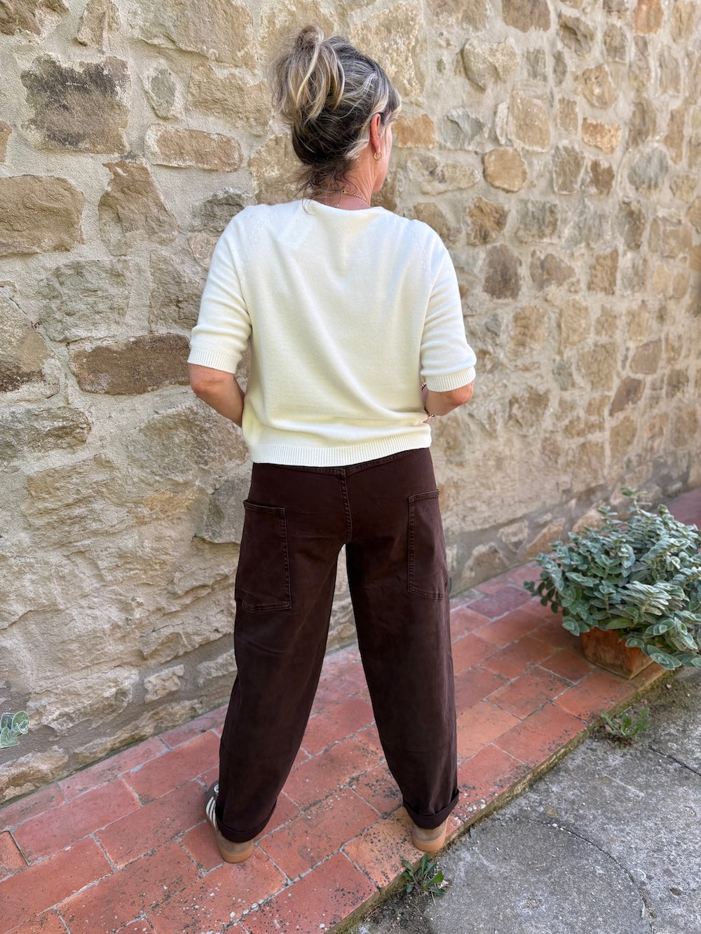 Barrel jeans bruin