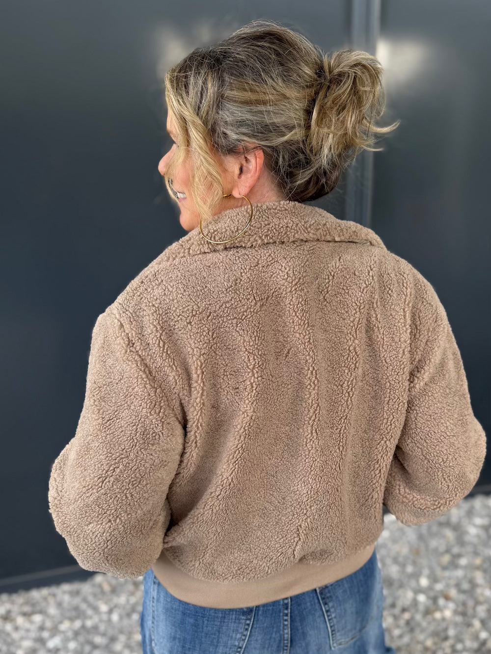 Teddy jasje taupe