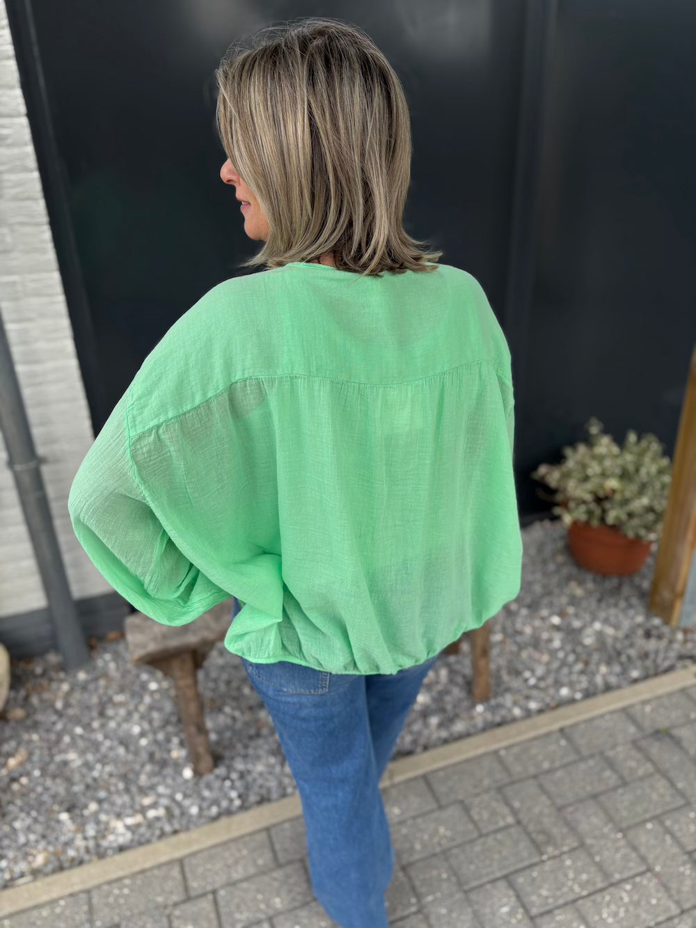 Blouse katoen mint wijd