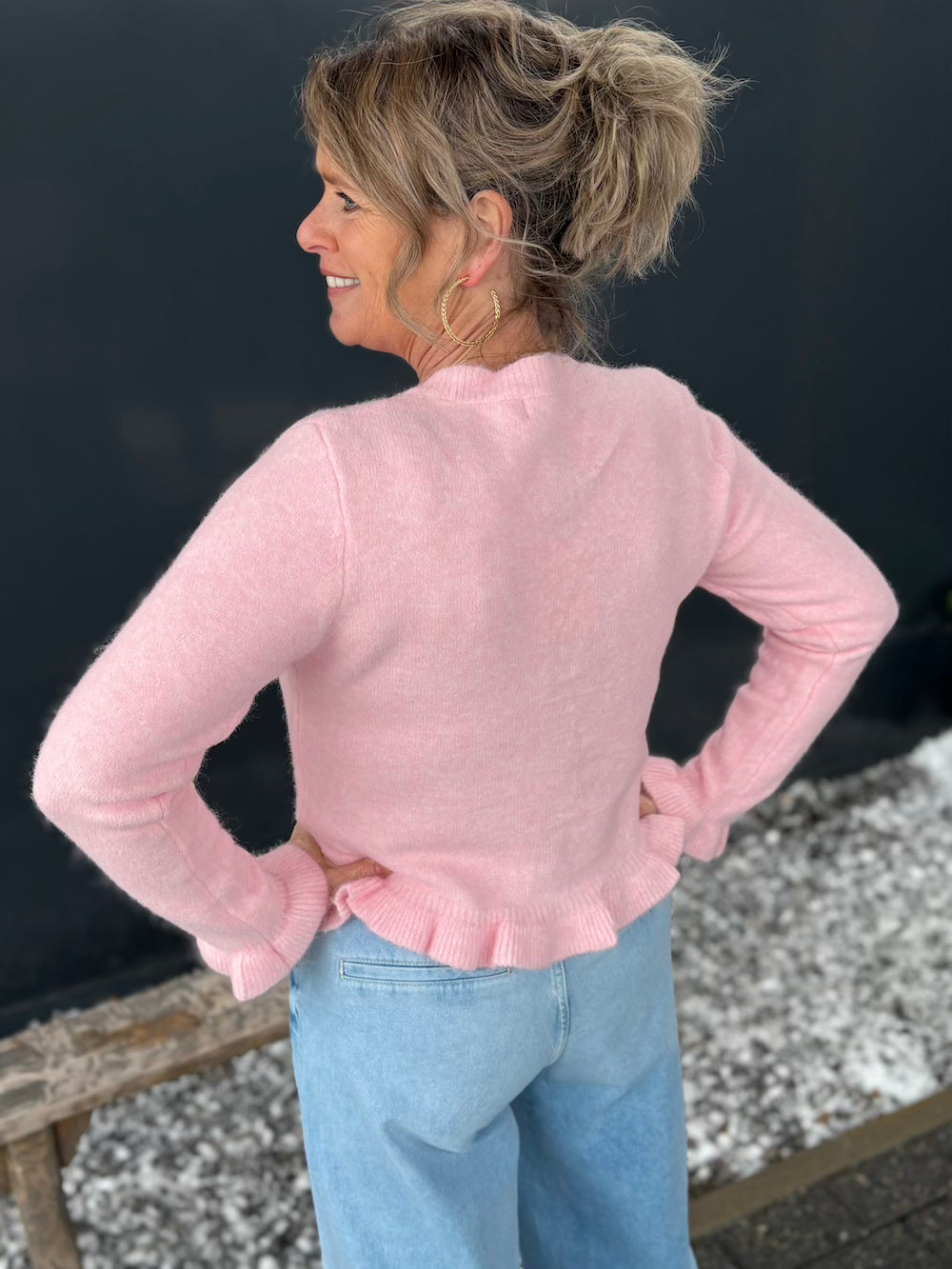 Vestje met ruches roze