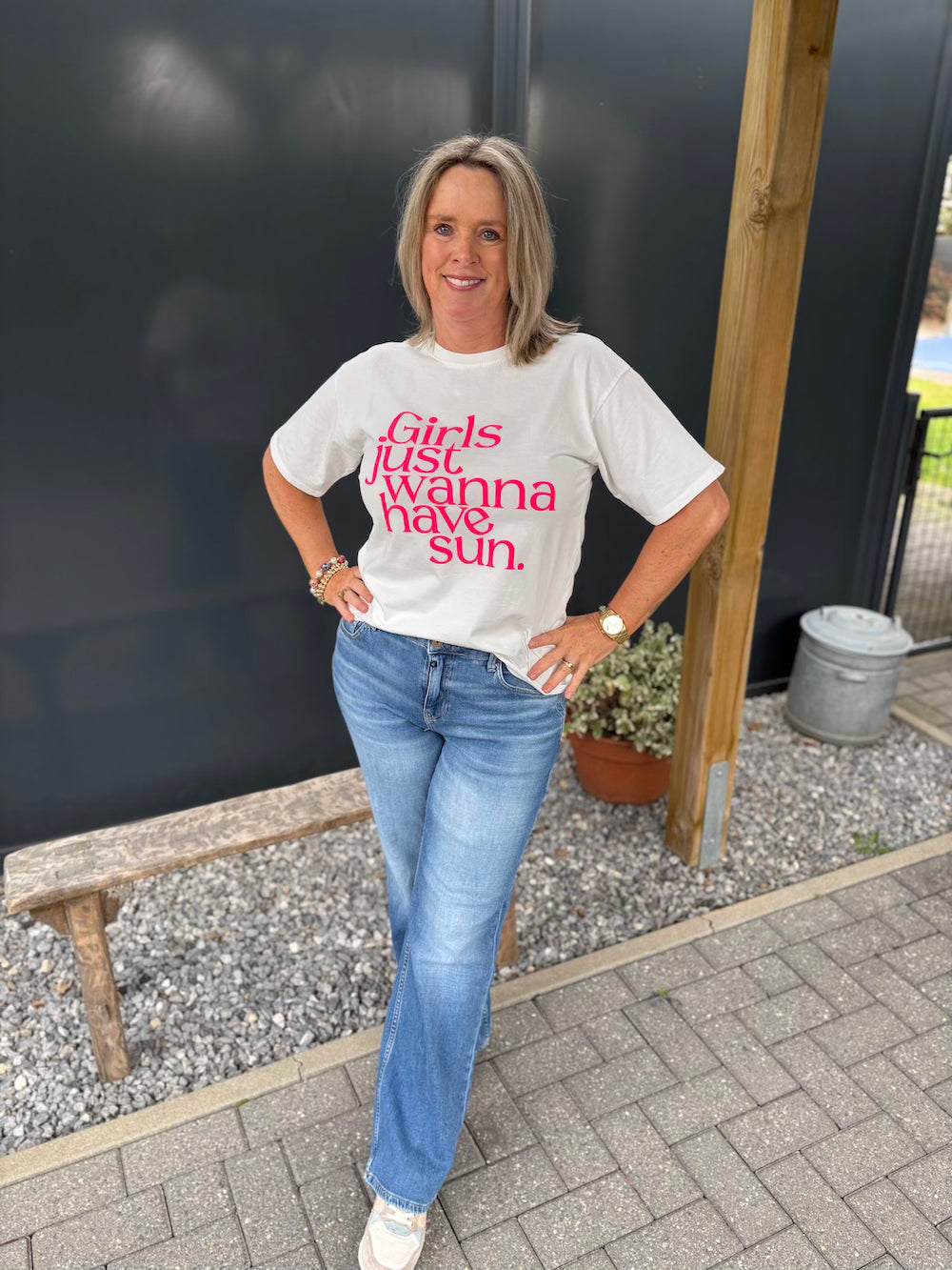 T shirt girls "just wanna have sun" wit neon
