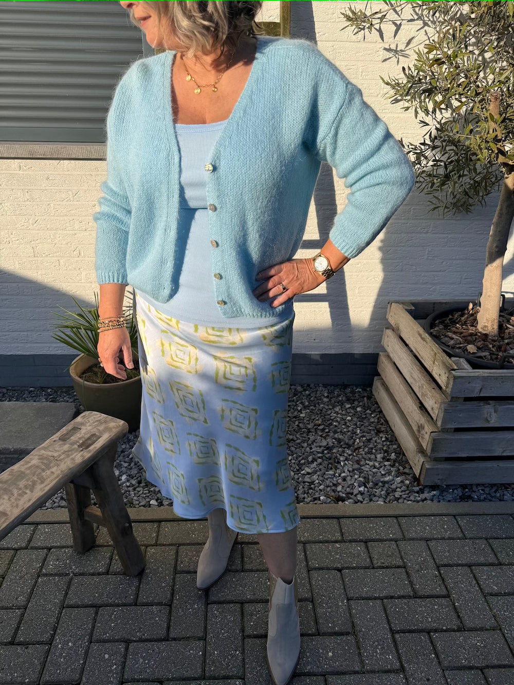 Rok blauw print