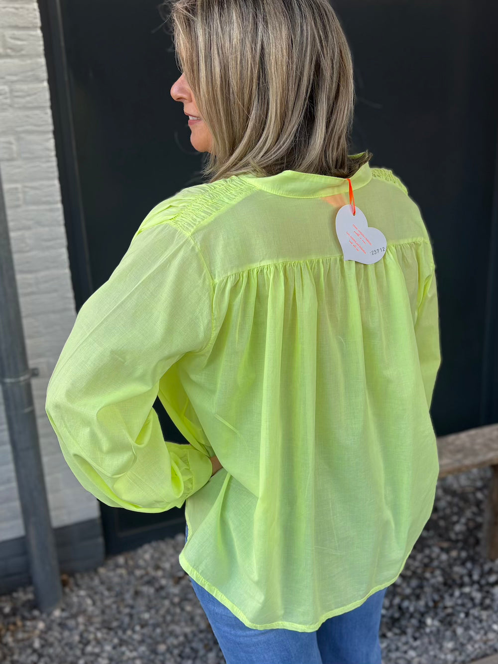 Blouse neon geel