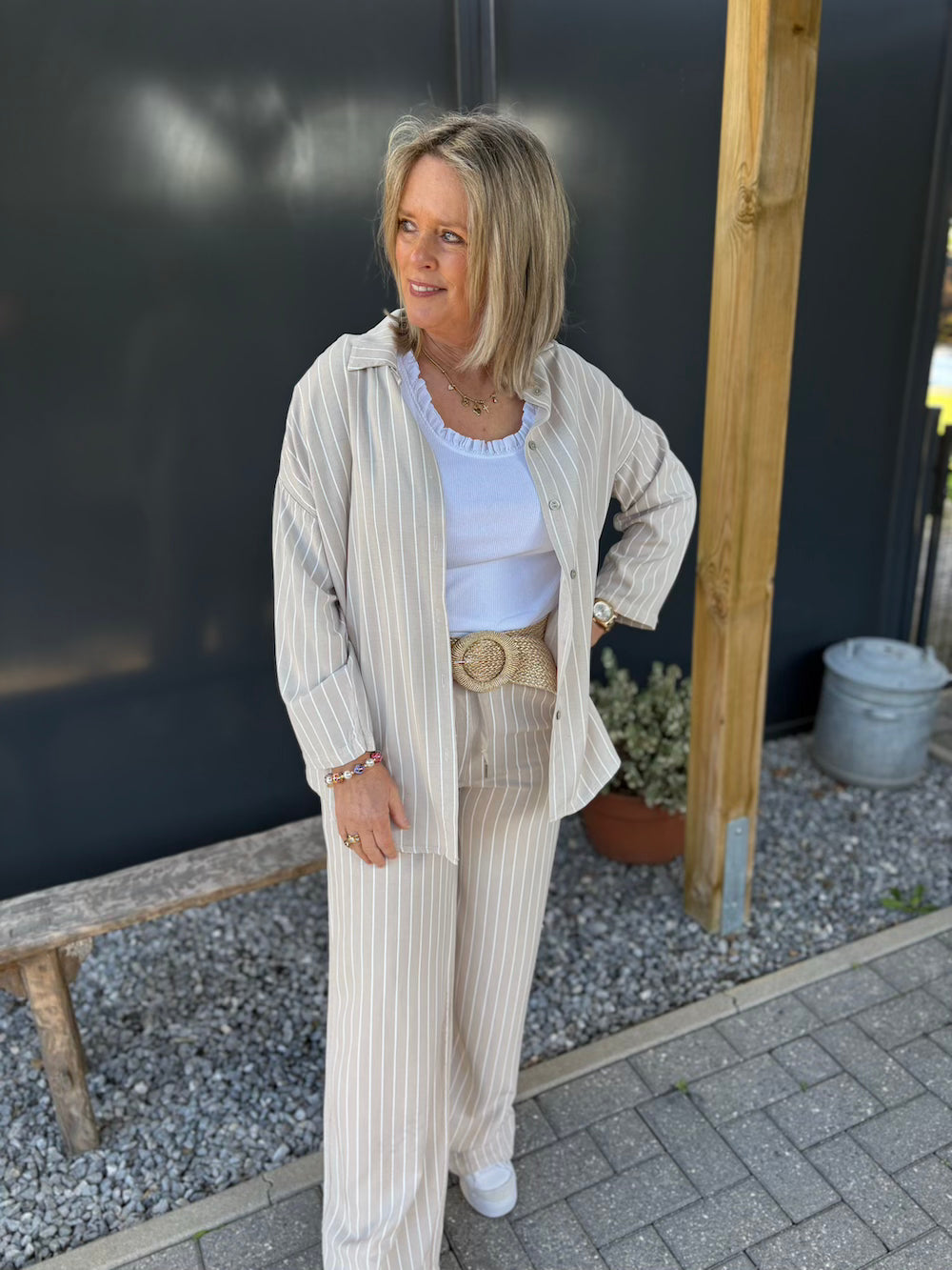 Pak streep beige