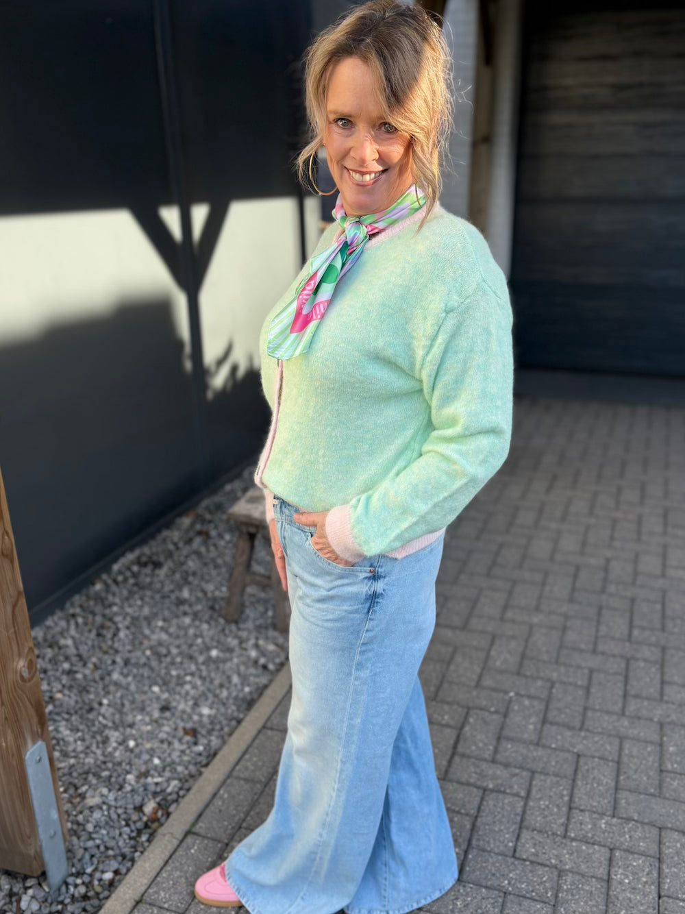 Vestje mint roze bies