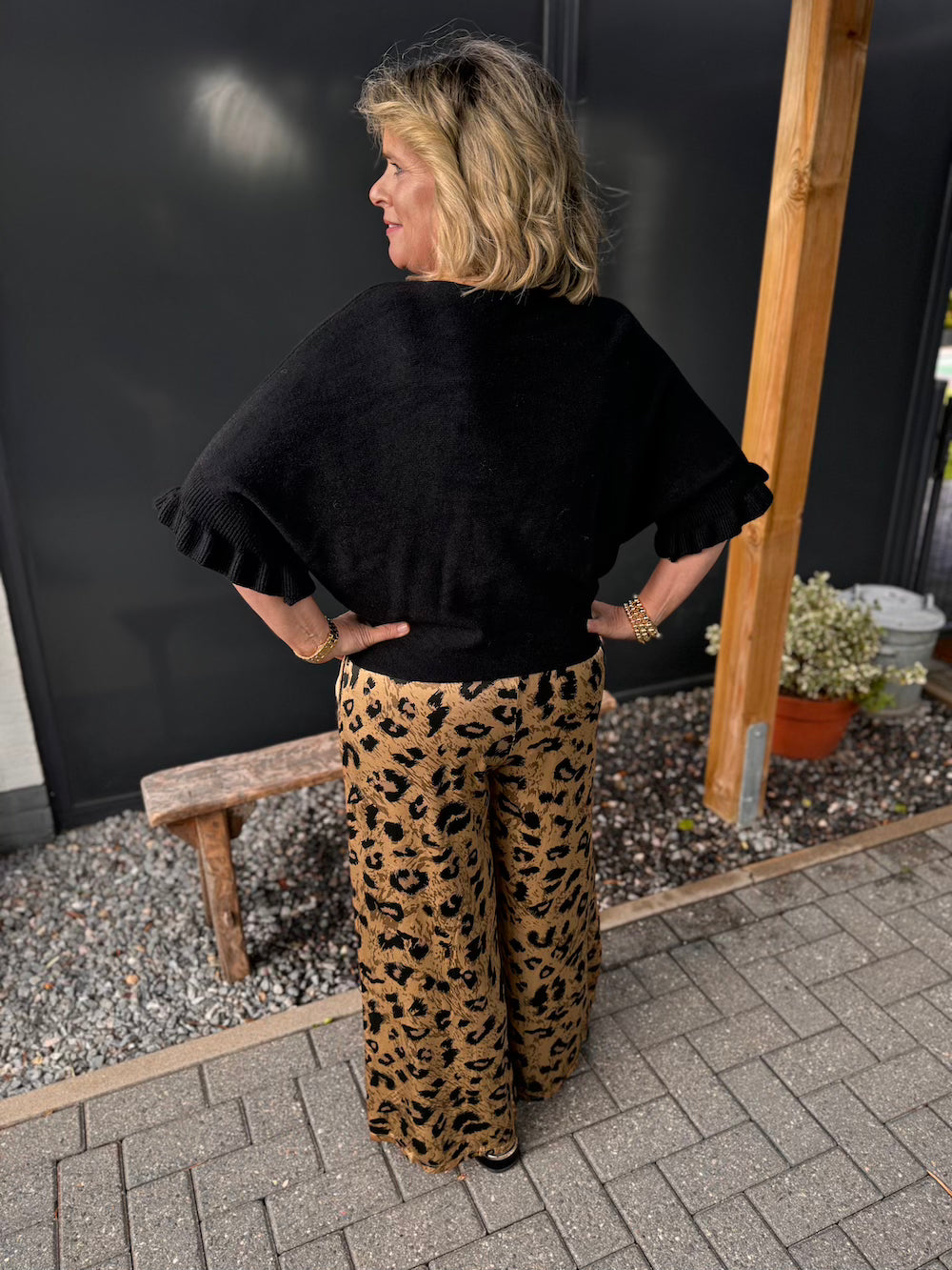 Broek viscose luipaard